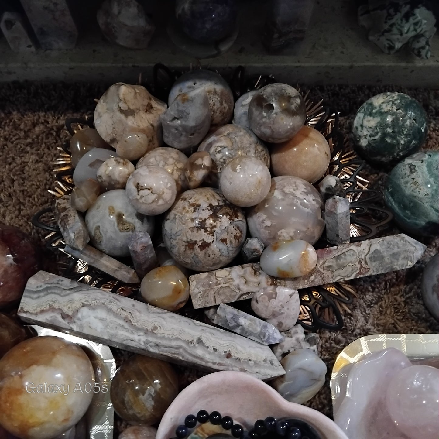 Minerals crystals and magical trinkets