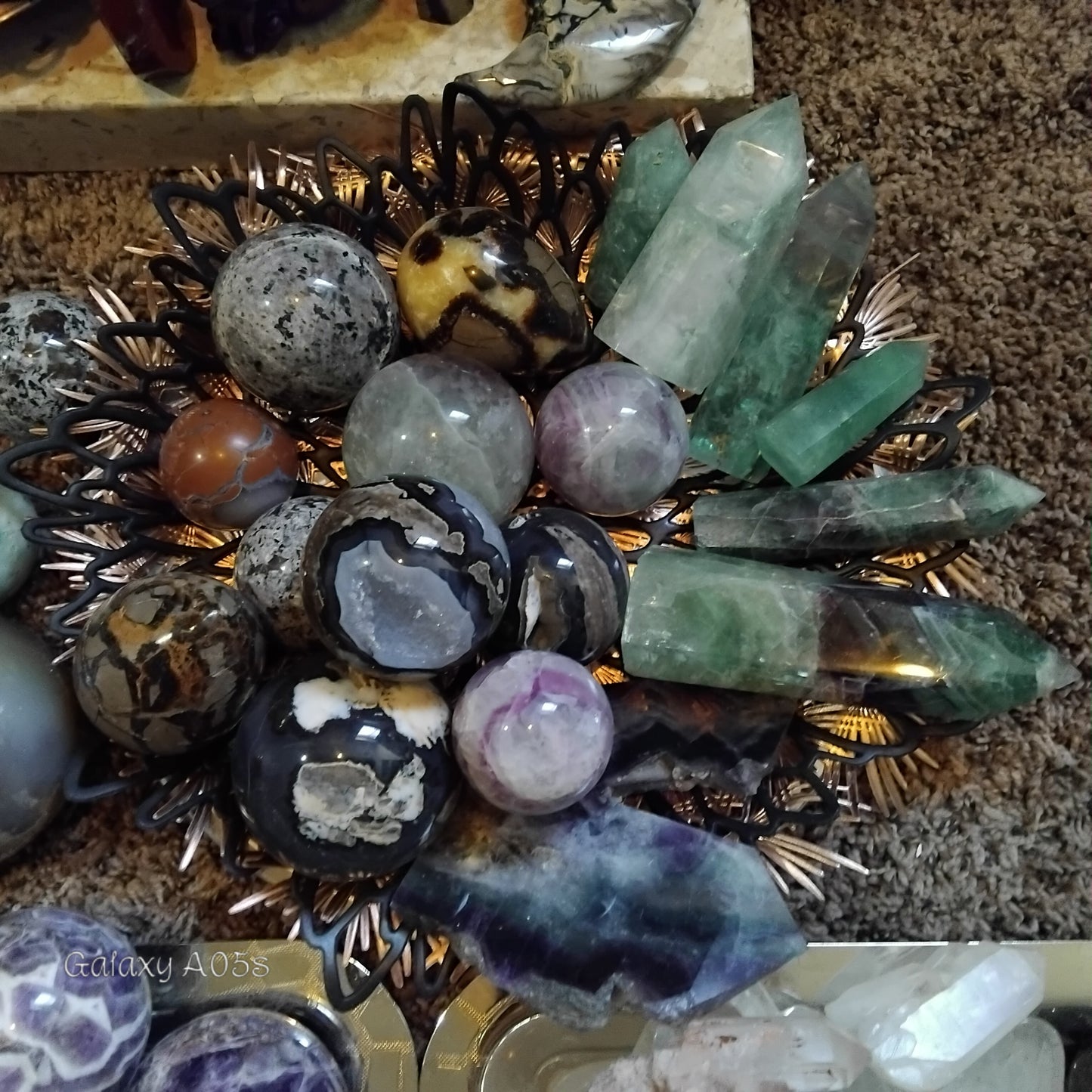 Minerals crystals and magical trinkets